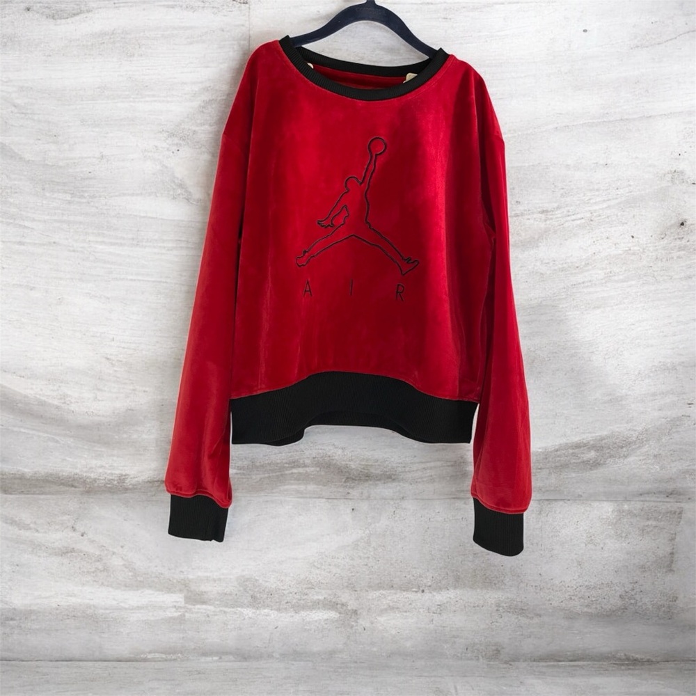 Jordan sweatshirt and pants Red and Black Size Girls Large 2 piece set NWT
